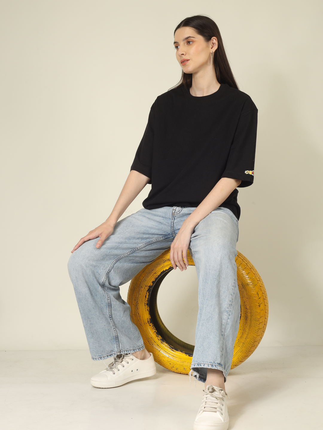 Bad Girl Sneaker flex Graphics | Oversized T-Shirt