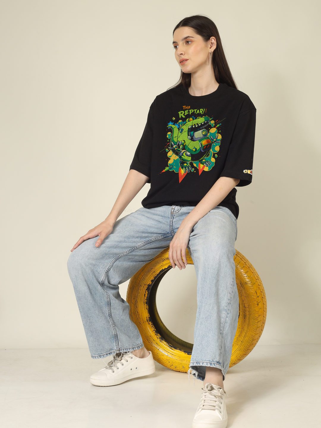 Cyber Raptor Graphics | Oversized T-Shirt