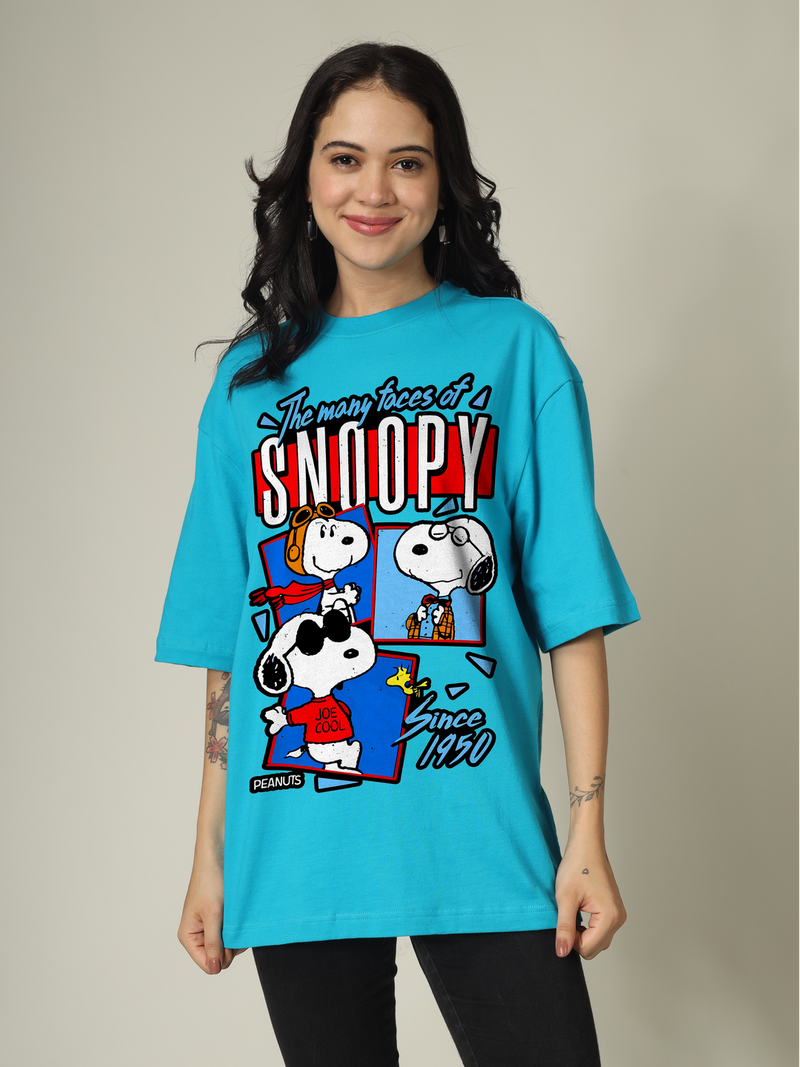 Snoopy faces Graphic | Oversized T-Shirt