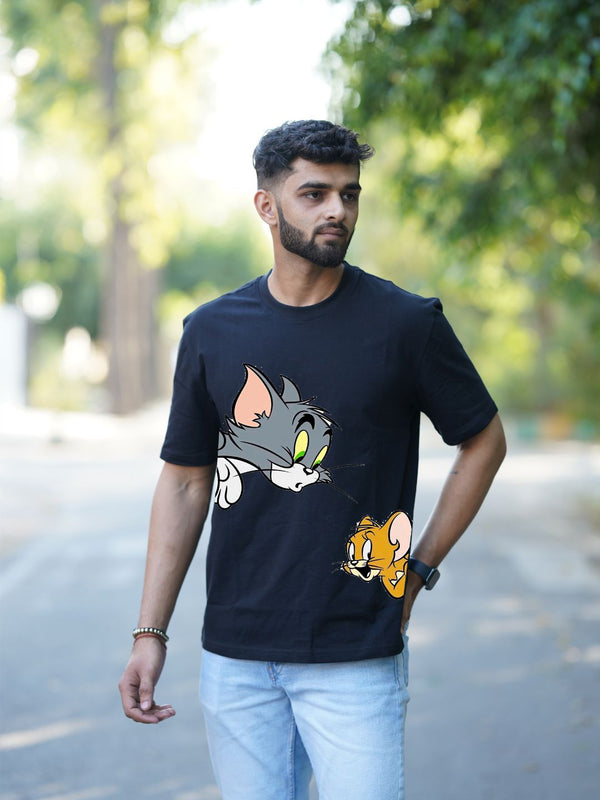 Tom & Jerry Chase | Oversized Graphic T-Shirt