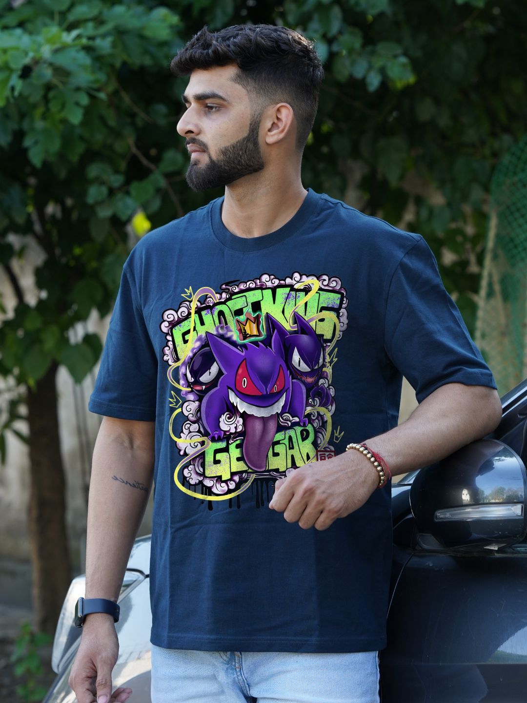 Phantom Frenzy: Gengar | Oversized Graphic T-Shirt