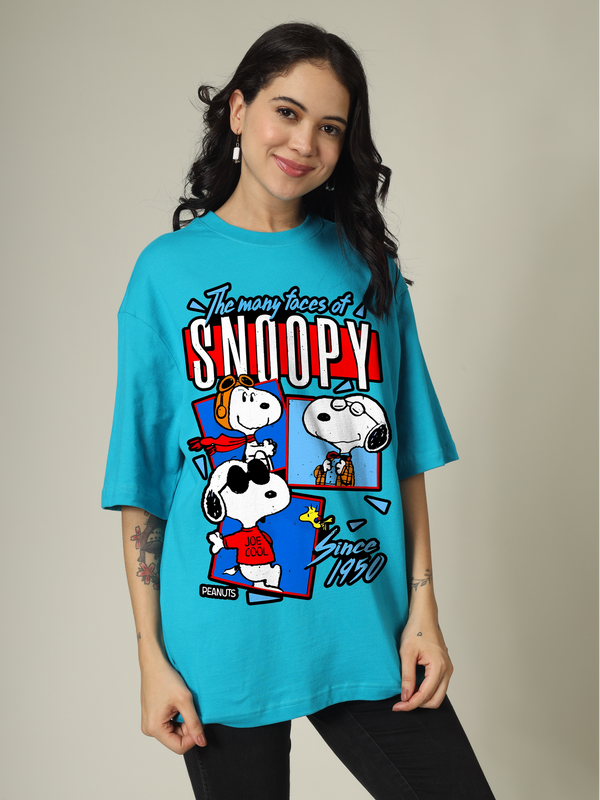 Snoopy faces Graphic | Oversized T-Shirt