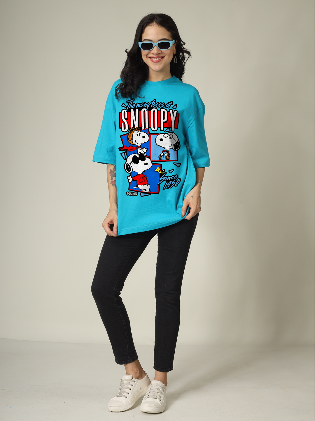 Snoopy faces Graphic | Oversized T-Shirt