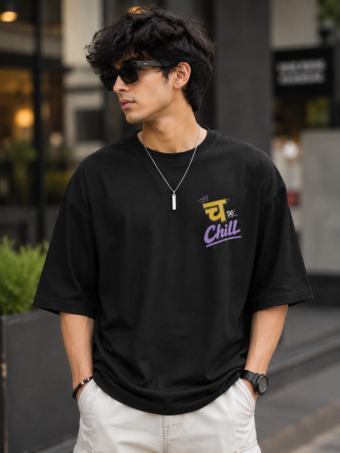Ch Se Chill | Oversized Graphic T-Shirt for Men
