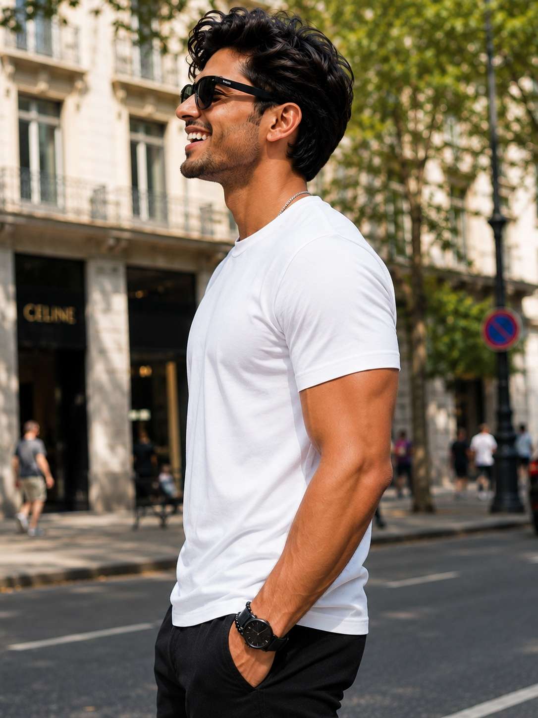 Men's White Desi Comedy Typography Printed Regular fit T-shirt