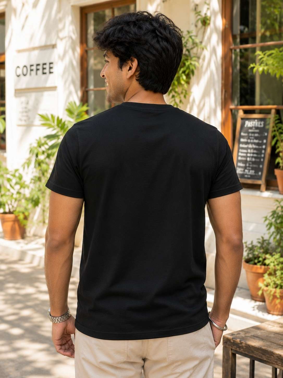 Men black Coffee Break Graphic Printed Regular fit T-shirt