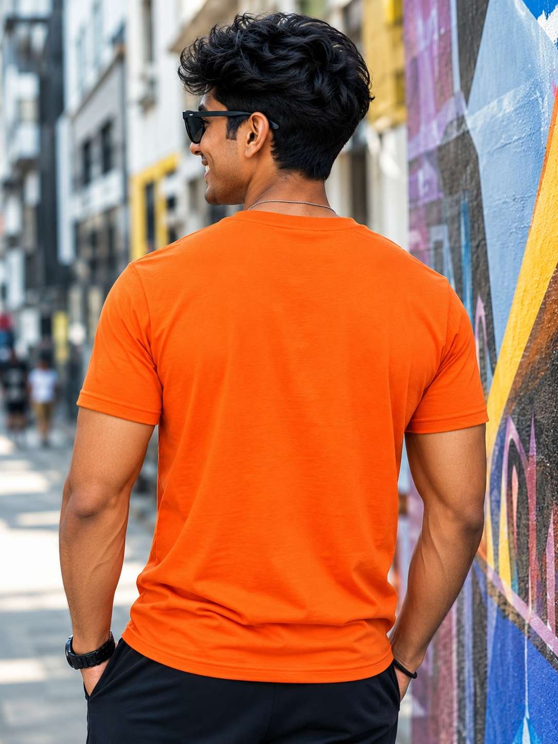 Men Orange Do Not Disturb Graphic Printed Regular fit T-shirt