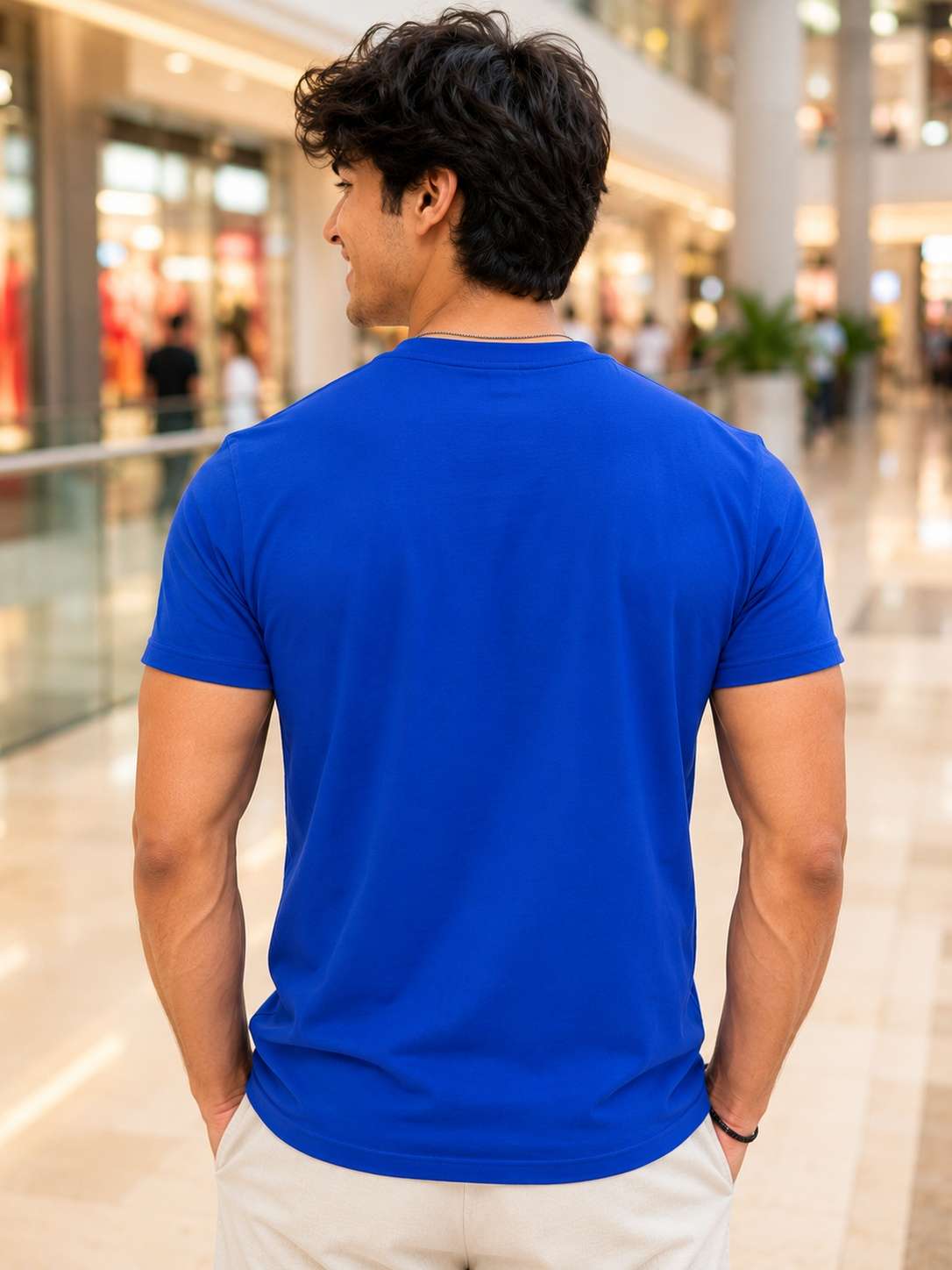 Men Royal blue Vintage Cartoon Character Printed Regular fit T-shirt
