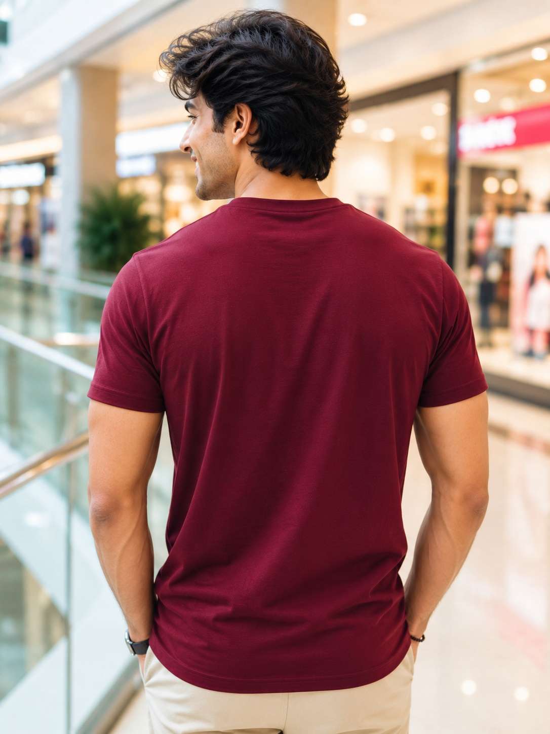 Men Maroon Chronically Online Graphic Printed Regular fit T-shirt