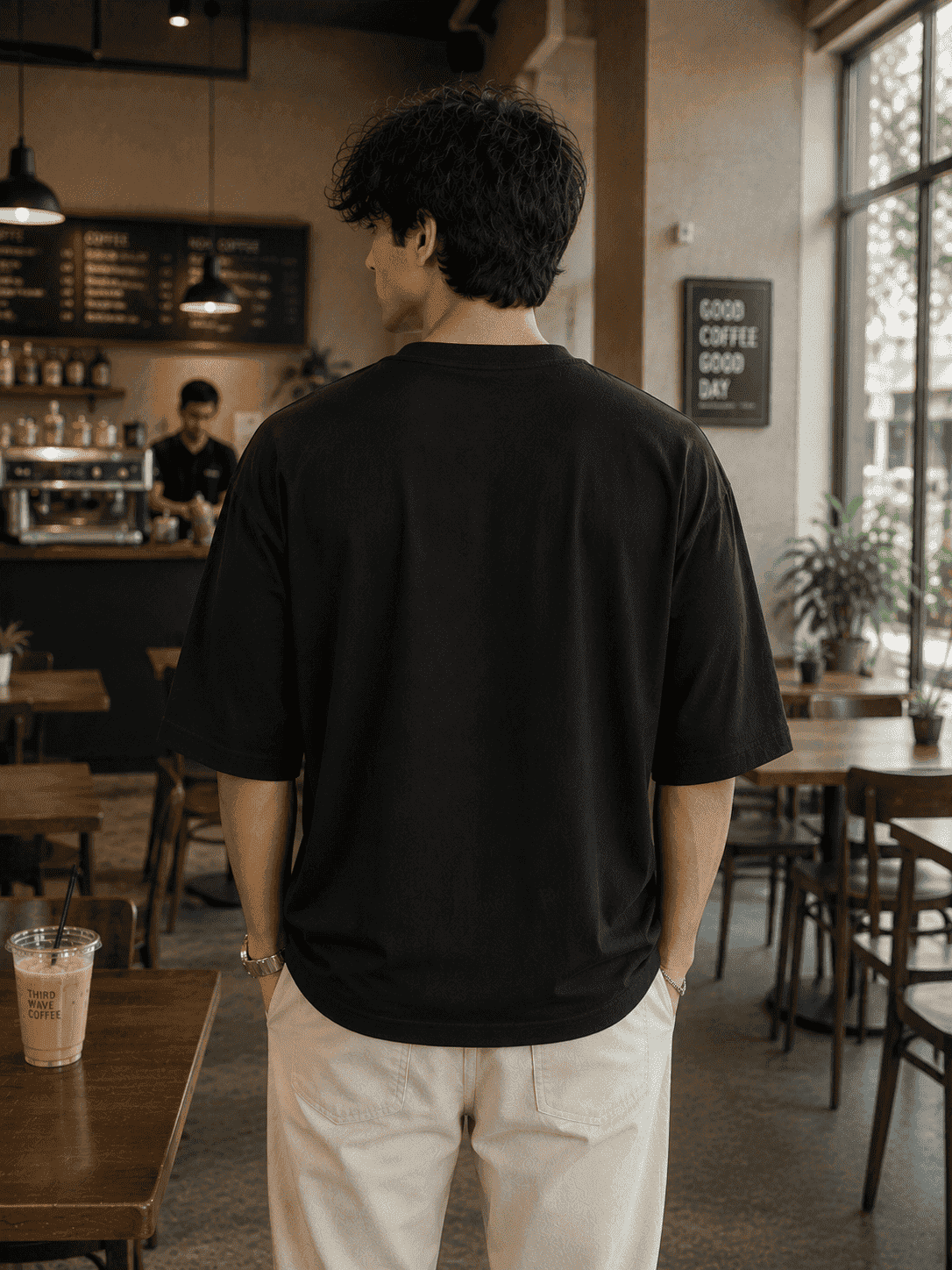 Men Black Oversized T-shirt