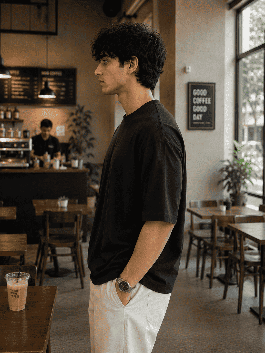 Men Black Oversized T-shirt