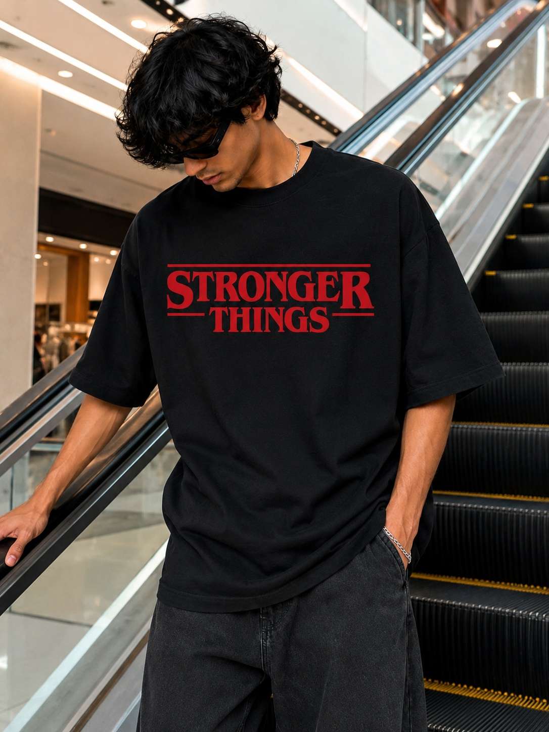 Men Black Retro Growth Mindset Graphic Printed Oversized T-shirt