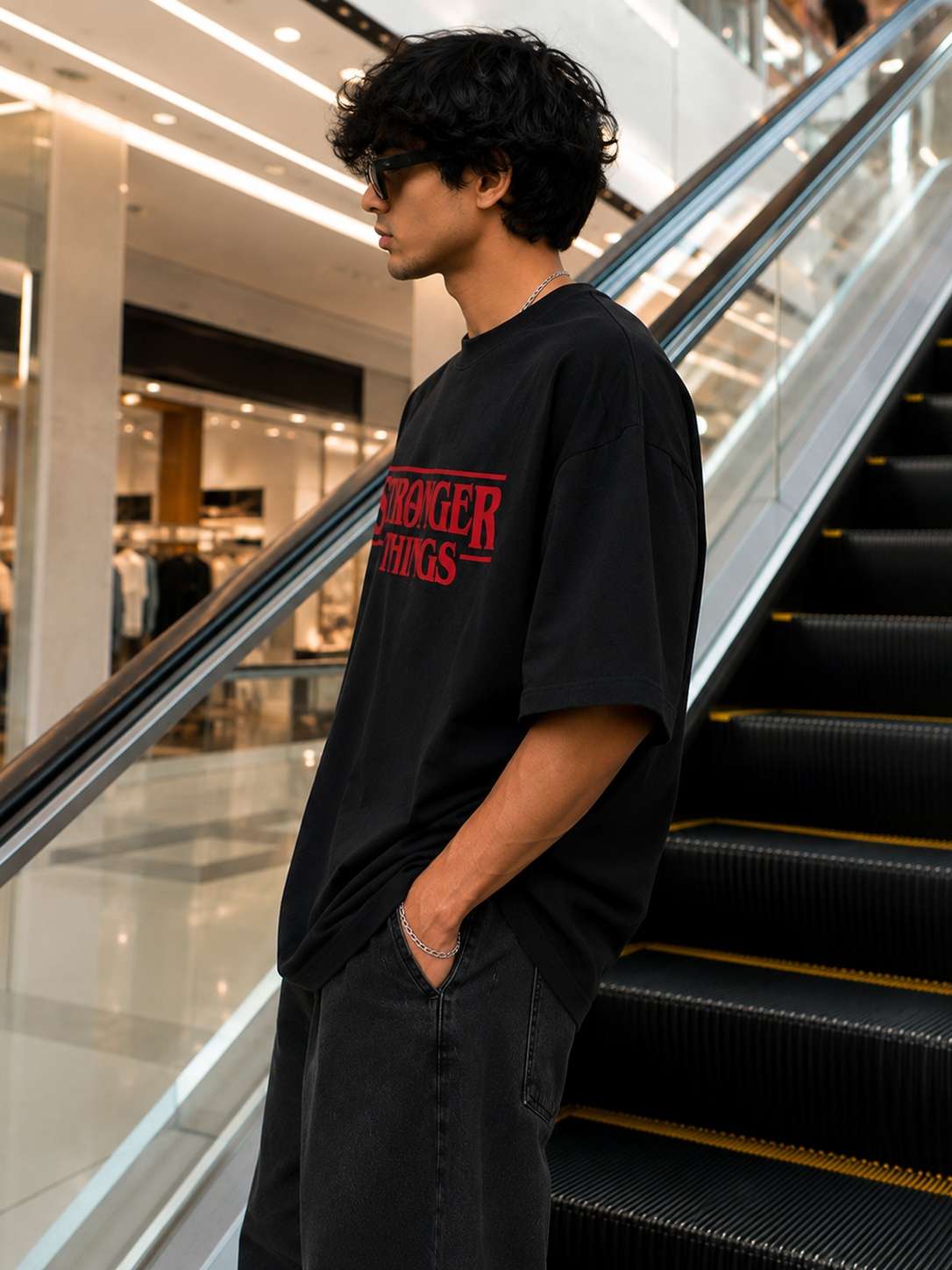Men Black Retro Growth Mindset Graphic Printed Oversized T-shirt