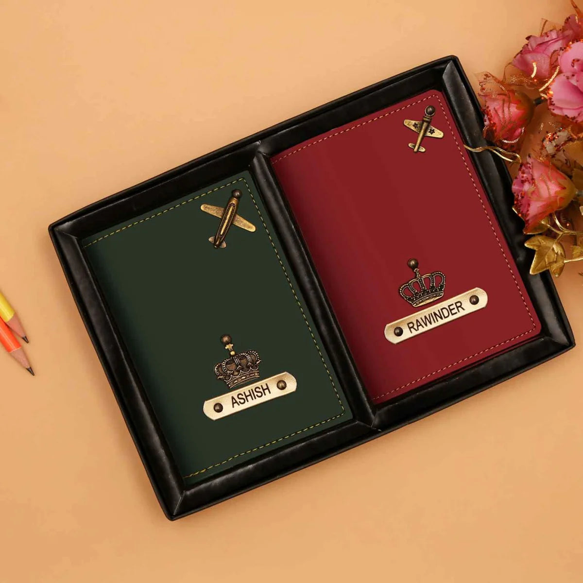 Personalized Leather Passport Covers For Couple