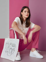 Modern Abstract Face Line Art | Tote Bag