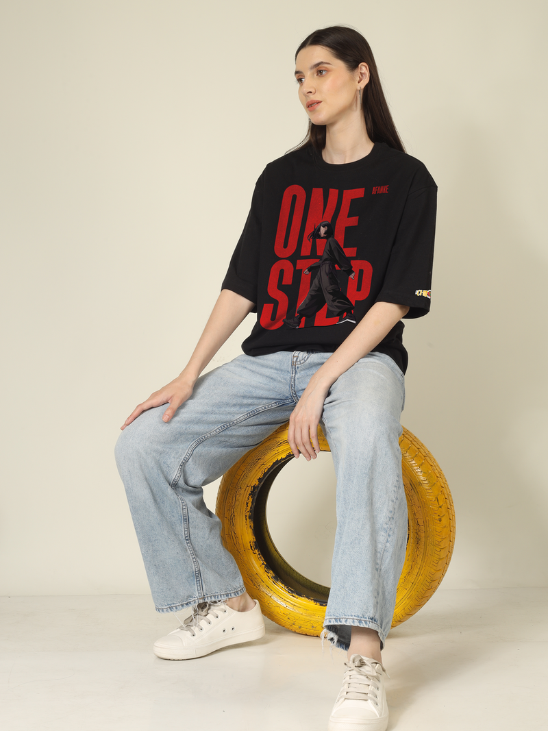One Step Afanke Graphics | Oversized T-Shirt