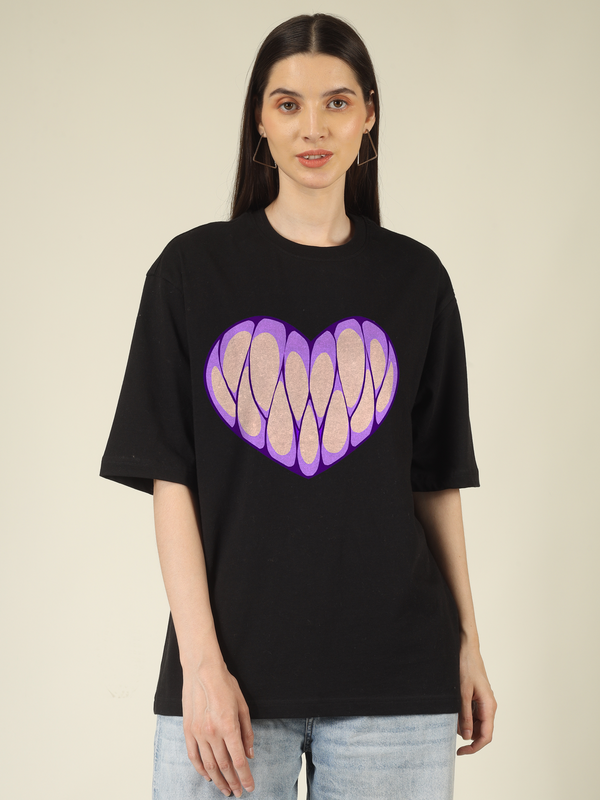 Heartfull tooth Graphics | Oversized T-Shirt