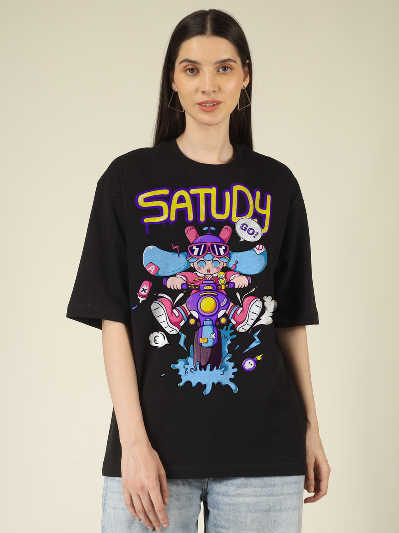 Satudy Rider Splash Graphics | Oversized T-Shirt