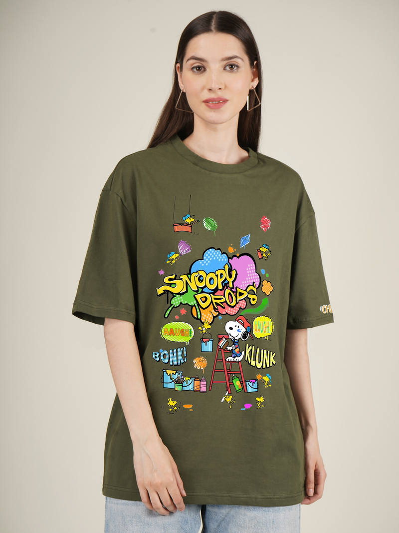 Snoopy Drops Graphic | Oversized T-Shirt