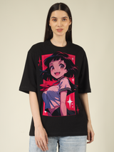 Shining Sparkle School Girl Graphics | Oversized T-Shirt