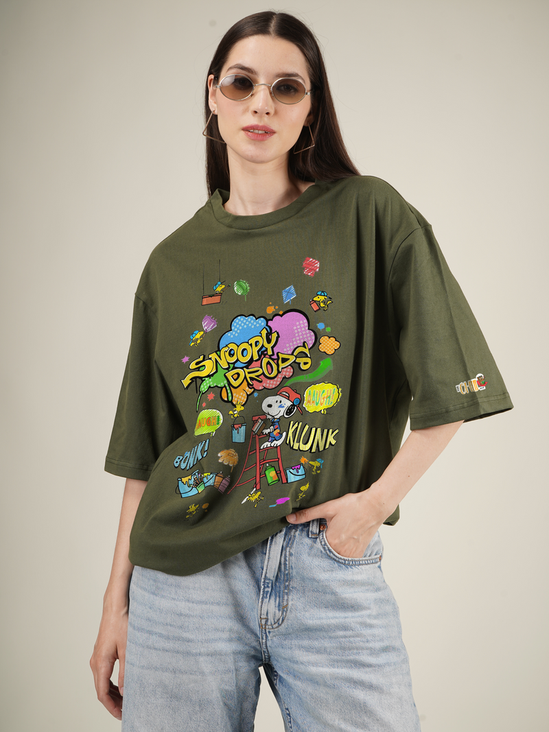 Snoopy Drops Graphic | Oversized T-Shirt