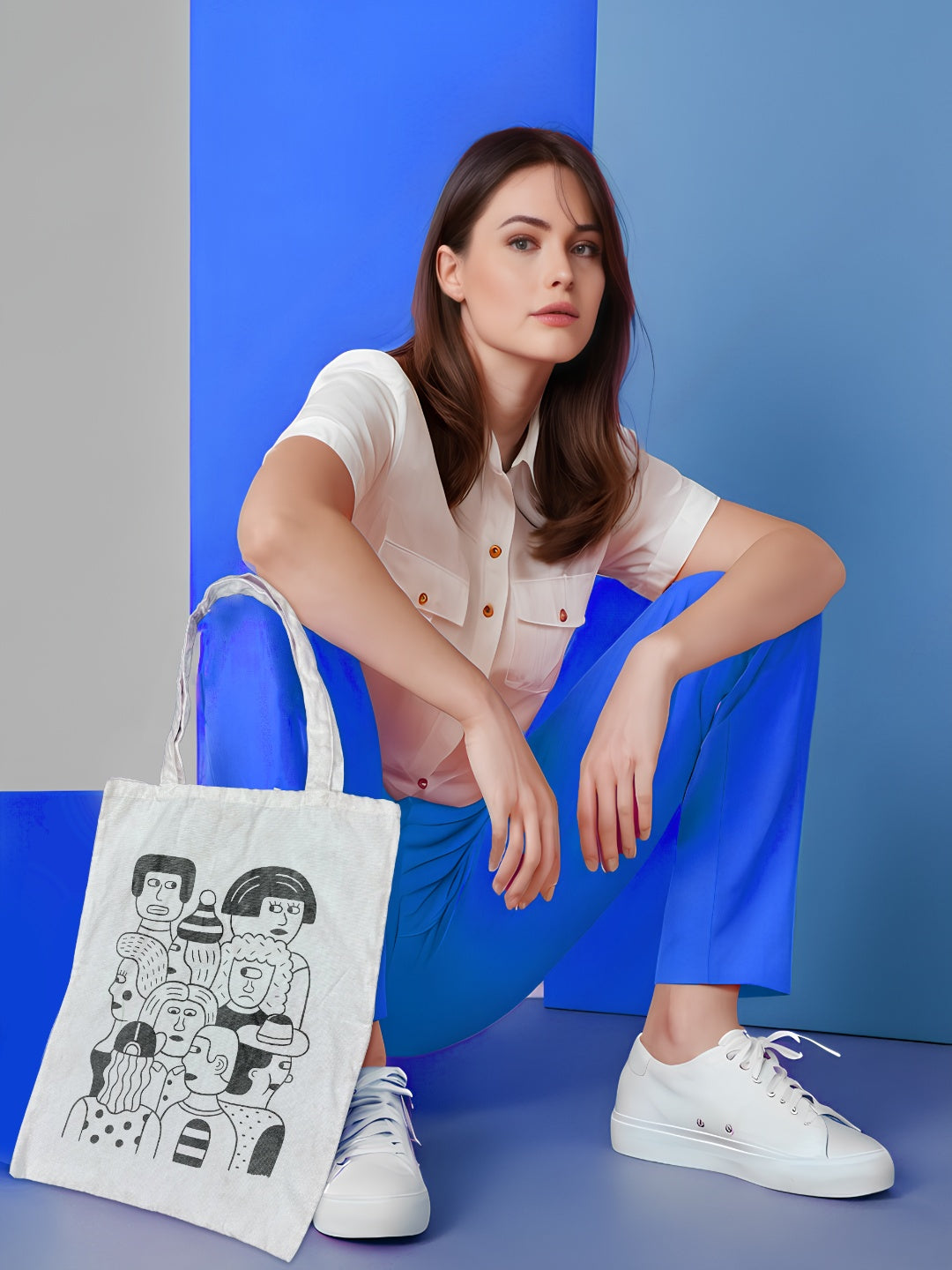 Diverse Faces Doodle Art | Tote Bag