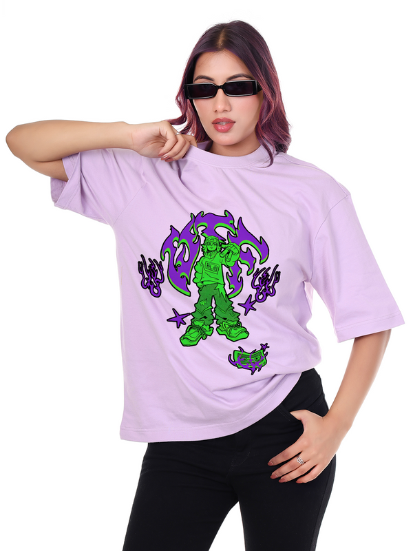 Firey WTF Graphic | Oversized T-Shirt