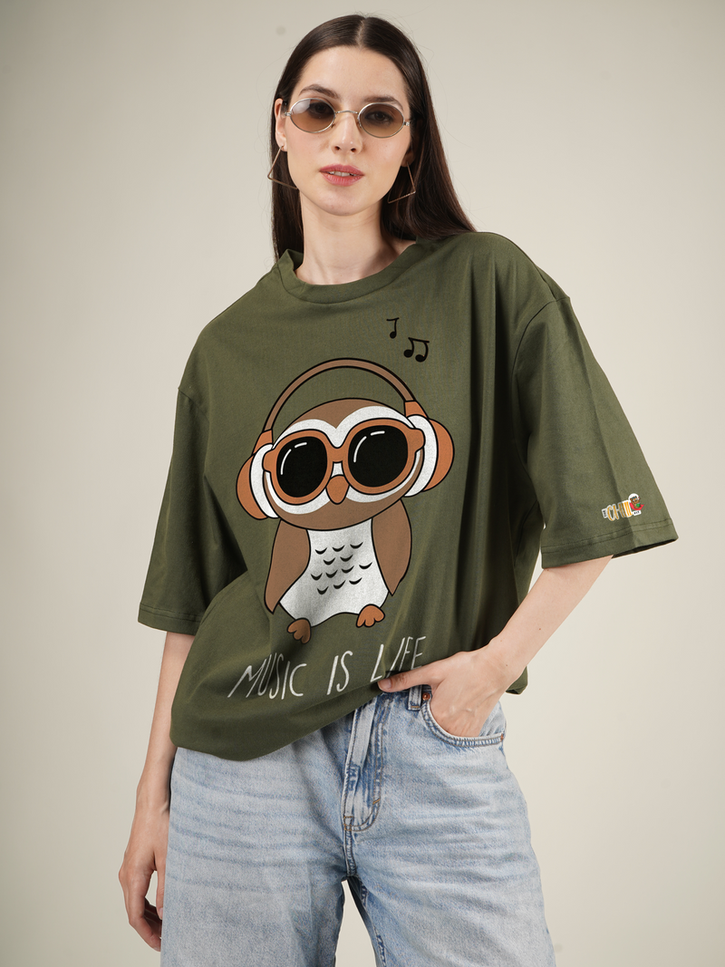 Music is life Graphic | Oversized T-Shirt