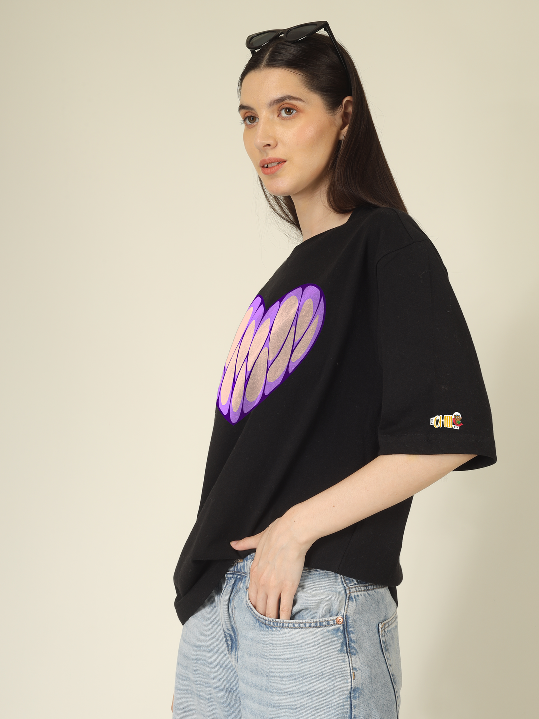 Heartfull tooth Graphics | Oversized T-Shirt
