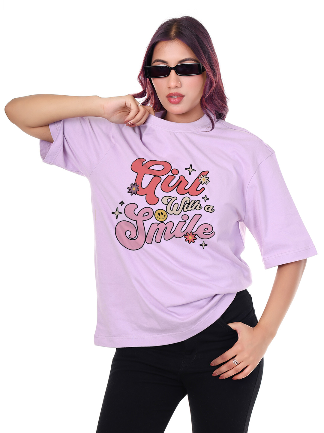 Girl With a smile Graphic | Oversized T-Shirt