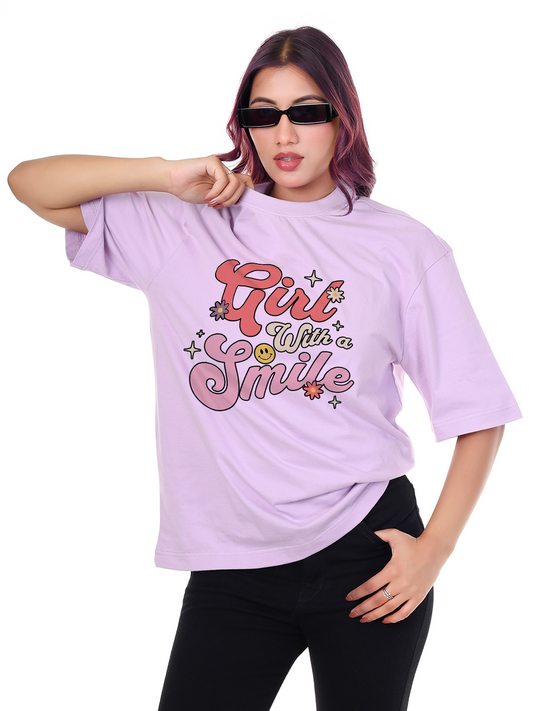 Girl With a smile Graphic | Oversized T-Shirt