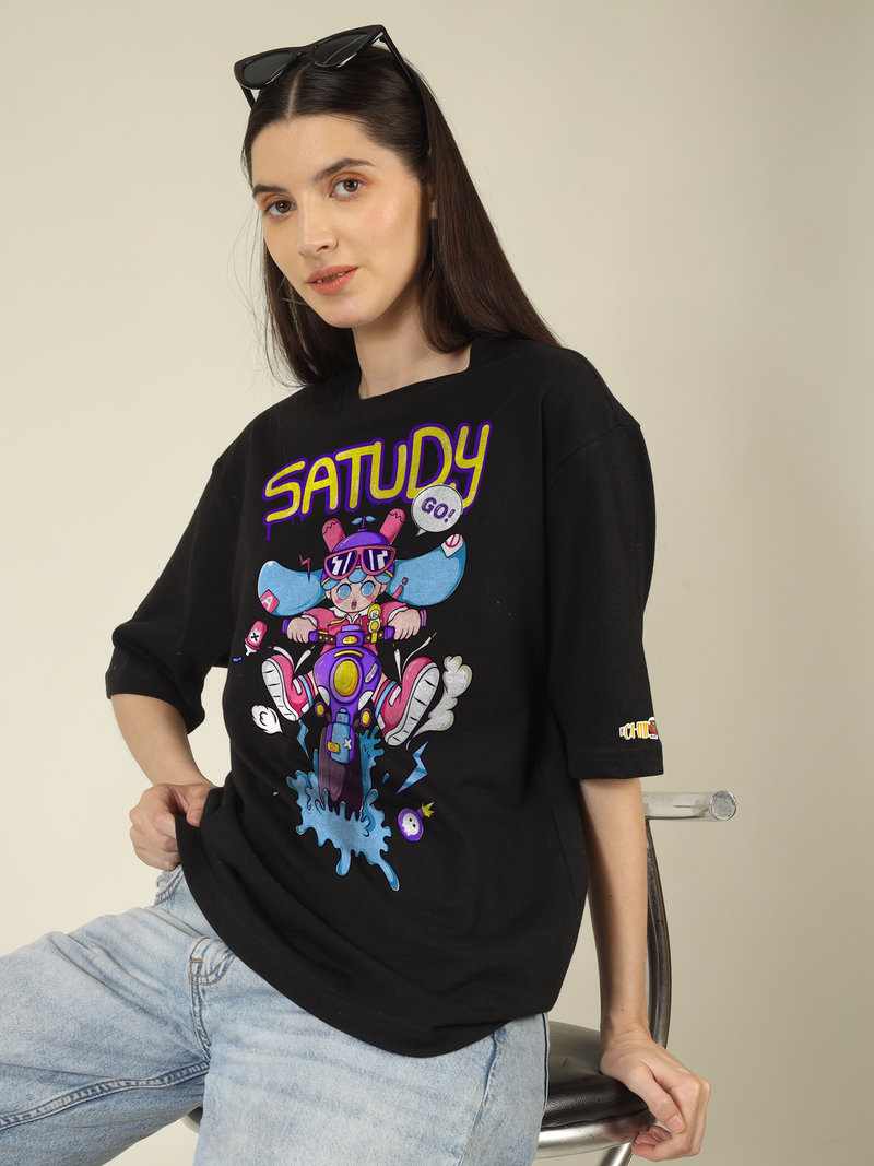 Satudy Rider Splash Graphics | Oversized T-Shirt