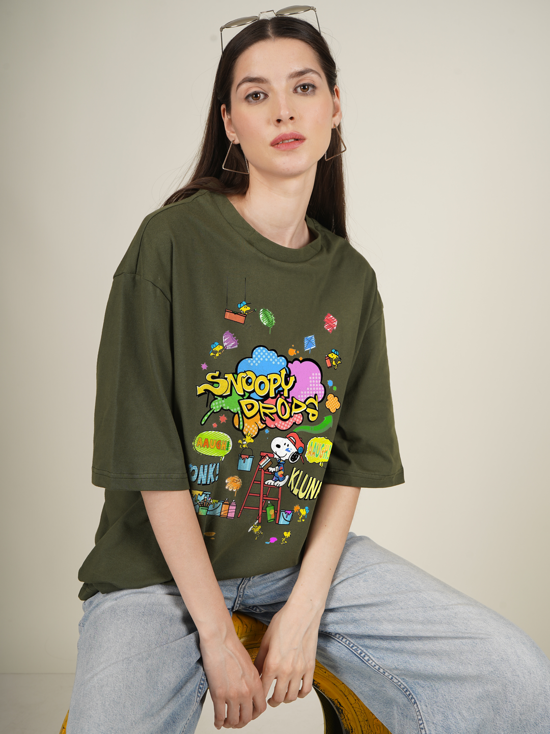 Snoopy Drops Graphic | Oversized T-Shirt