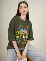 Snoopy Drops Graphic | Oversized T-Shirt