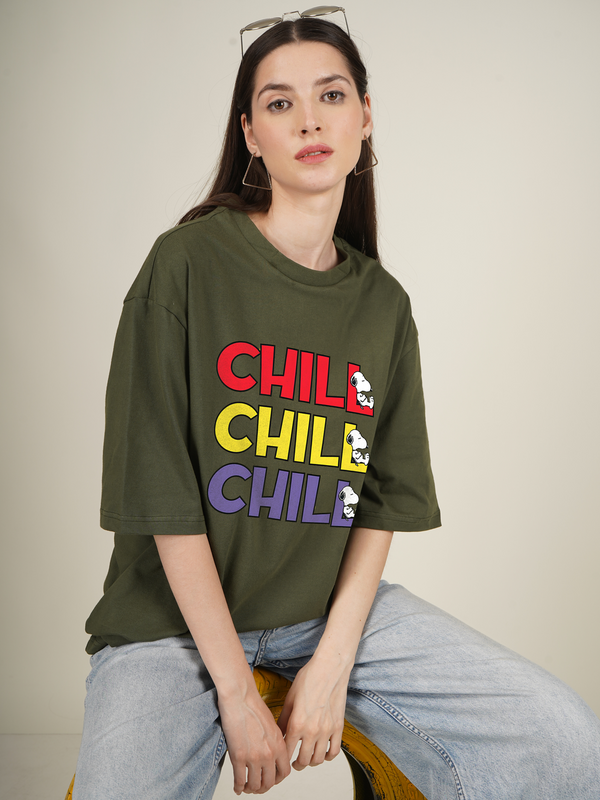 Chill Chill Chill Graphic | Oversized T-Shirt