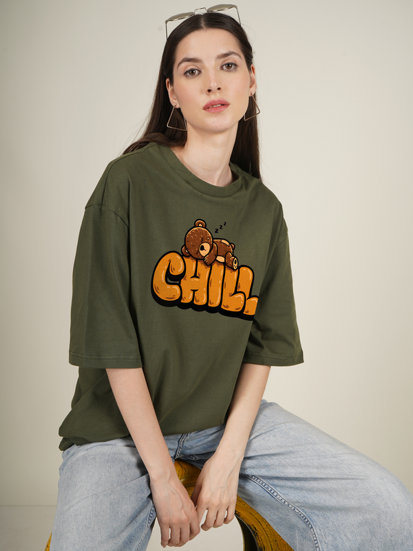 Chill Mr Bear Graphic | Oversized T-Shirt