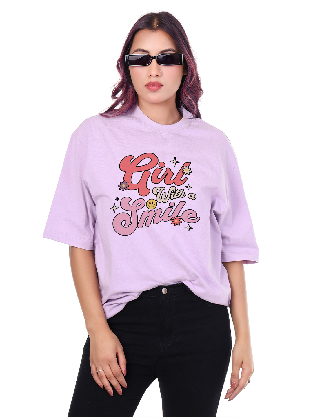 Girl With a smile Graphic | Oversized T-Shirt