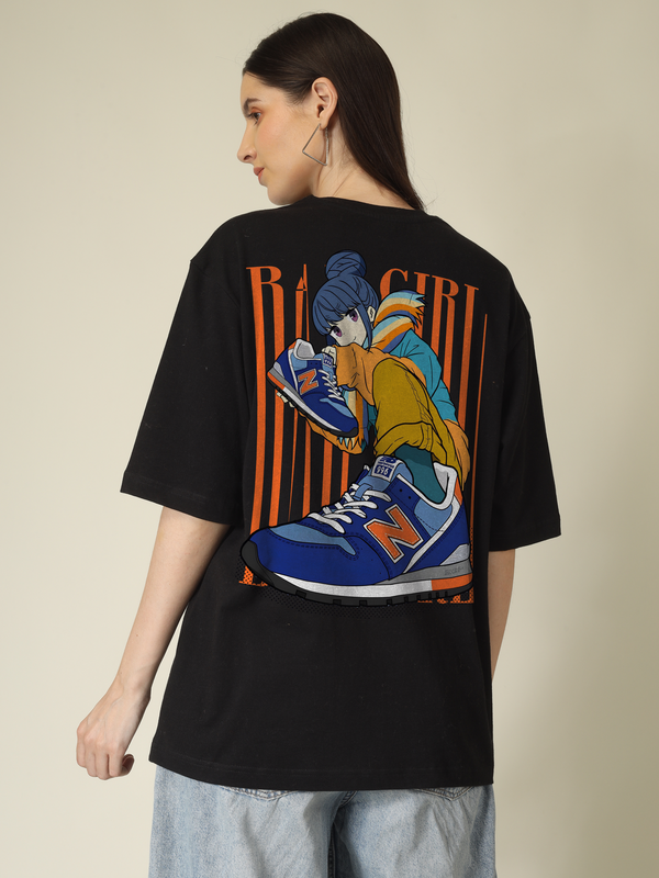 Bad Girl Sneaker flex Graphics | Oversized T-Shirt