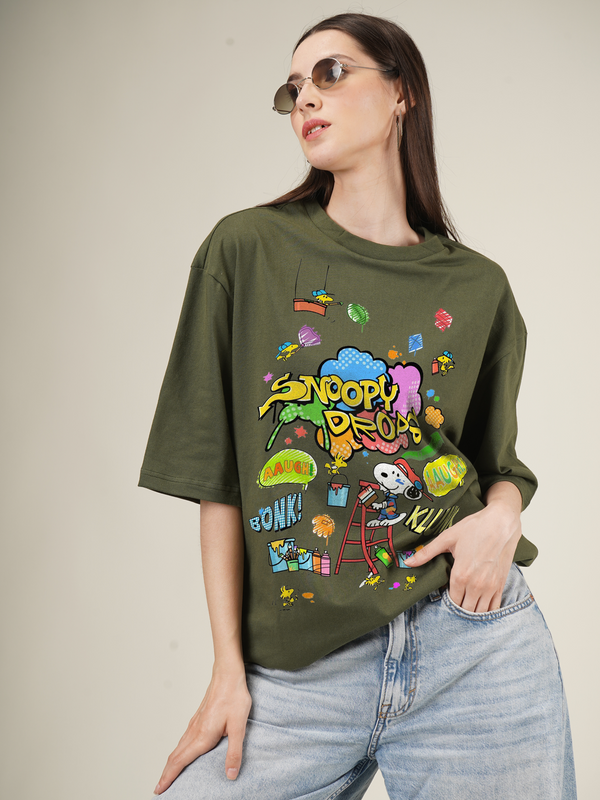 Snoopy Drops Graphic | Oversized T-Shirt