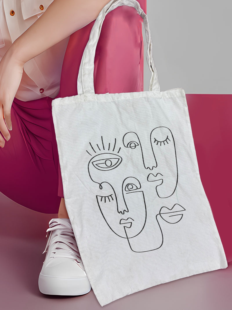 Modern Abstract Face Line Art | Tote Bag