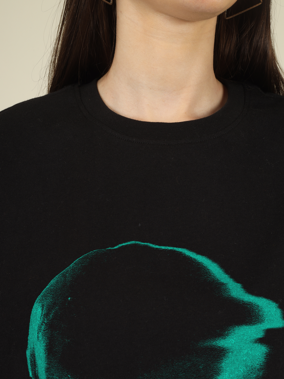 Glichy Wave Scull Graphics | Oversized T-Shirt
