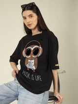Music is life Graphics | Oversized T-Shirt