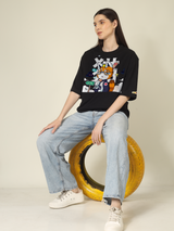 Cloudy fox Graphics | Oversized T-Shirt