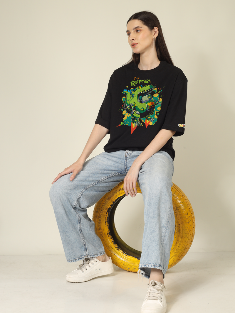Cyber Raptor Graphics | Oversized T-Shirt