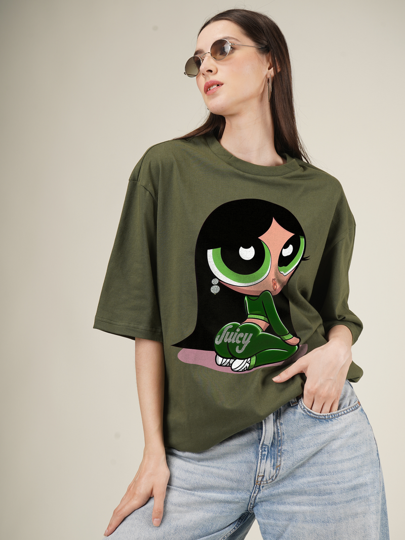 Juicy Power Girl Graphic | Oversized T-Shirt