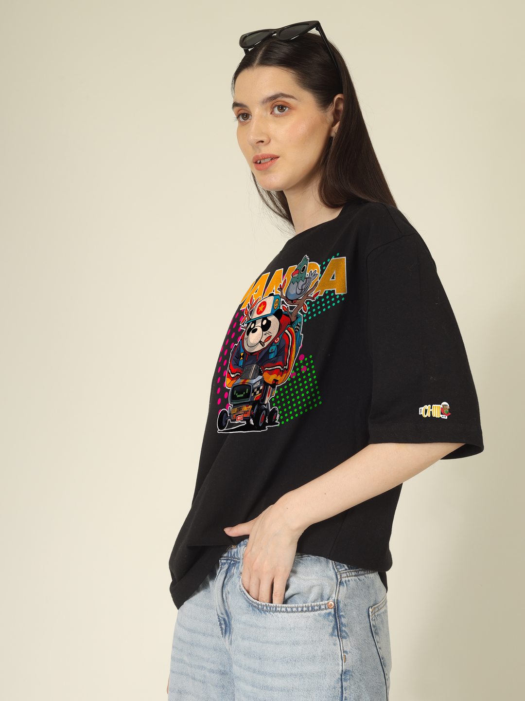 Traveling Panda Graphics| Oversized T-Shirt