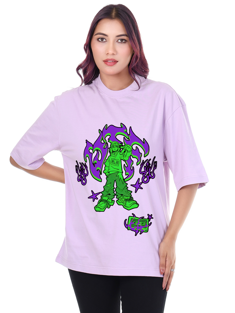 Firey WTF Graphic | Oversized T-Shirt