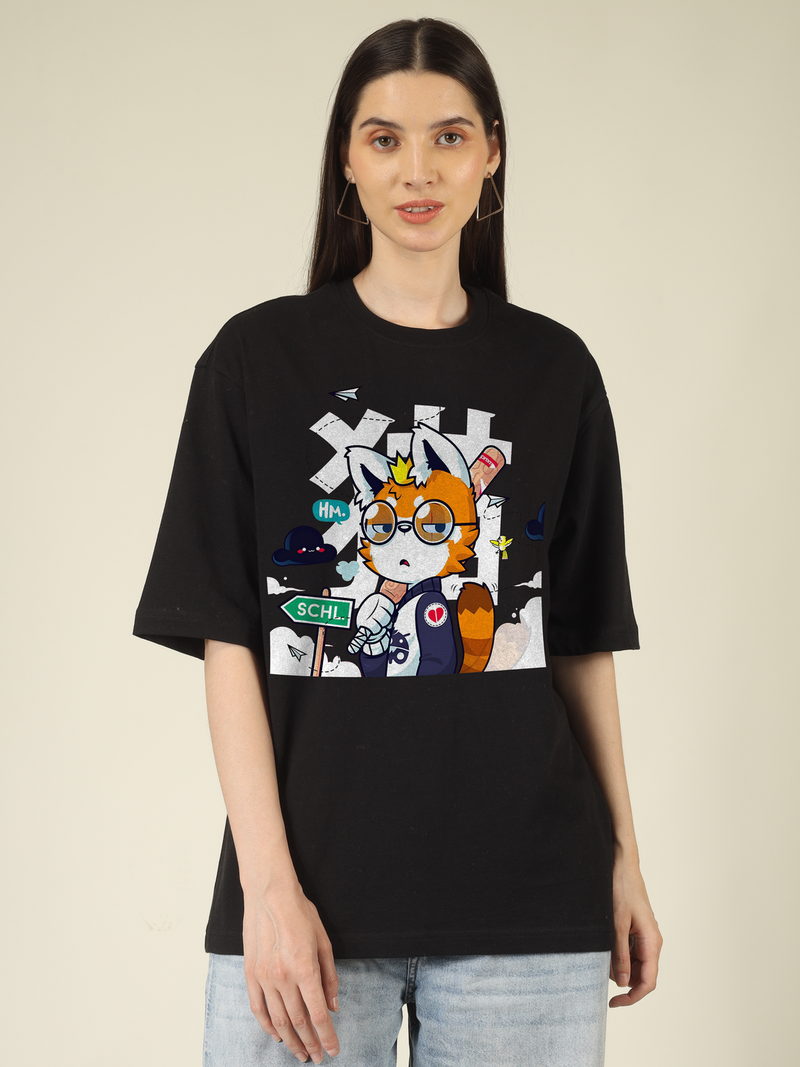 Cloudy fox Graphics | Oversized T-Shirt