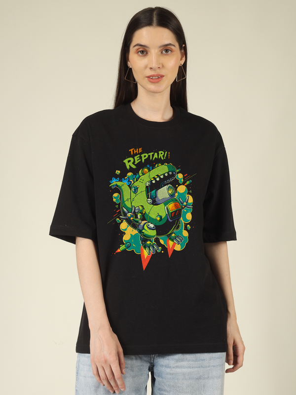 Cyber Raptor Graphics | Oversized T-Shirt