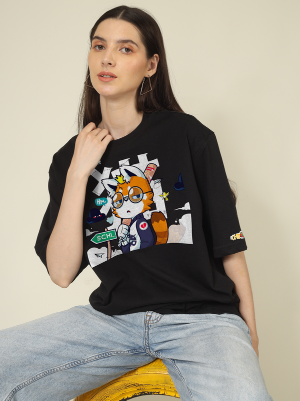 Cloudy fox Graphics | Oversized T-Shirt